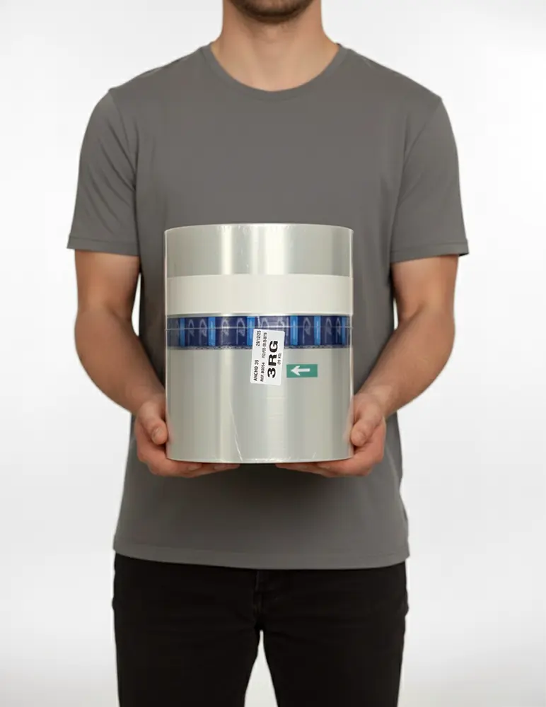 Muestra de bobina polipropileno transparente personalizada fabricada a medida por Plásticos Coimbra