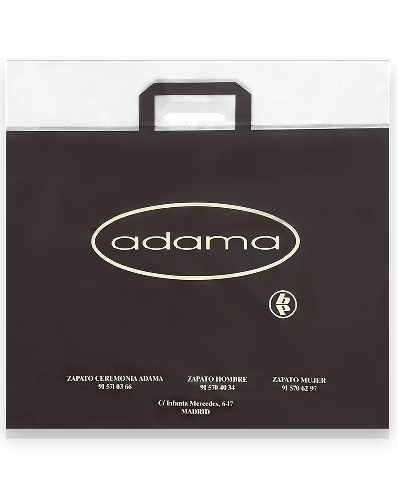 Bolsa reforzada personalizada para zapaterías y sector calzado por Plásticos Coimbra