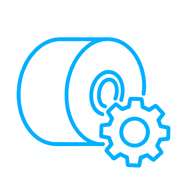 Icono de fabricación de bobinas plásticas personalizadas a medida