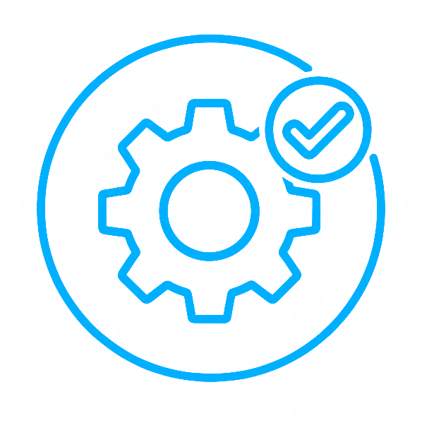 Icono de procesos de producción eficientes en fábrica de plásticos
