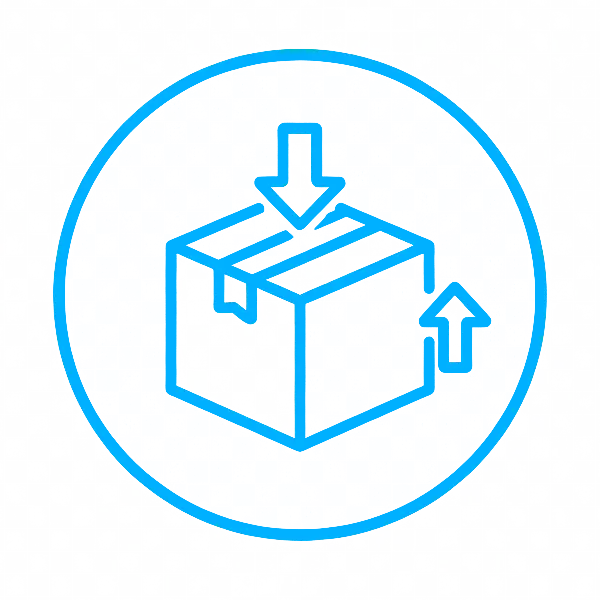 Icono de soluciones integrales de embalaje y envasado industrial