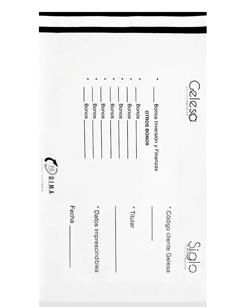 bolsa de mensajería para envíos online blanca