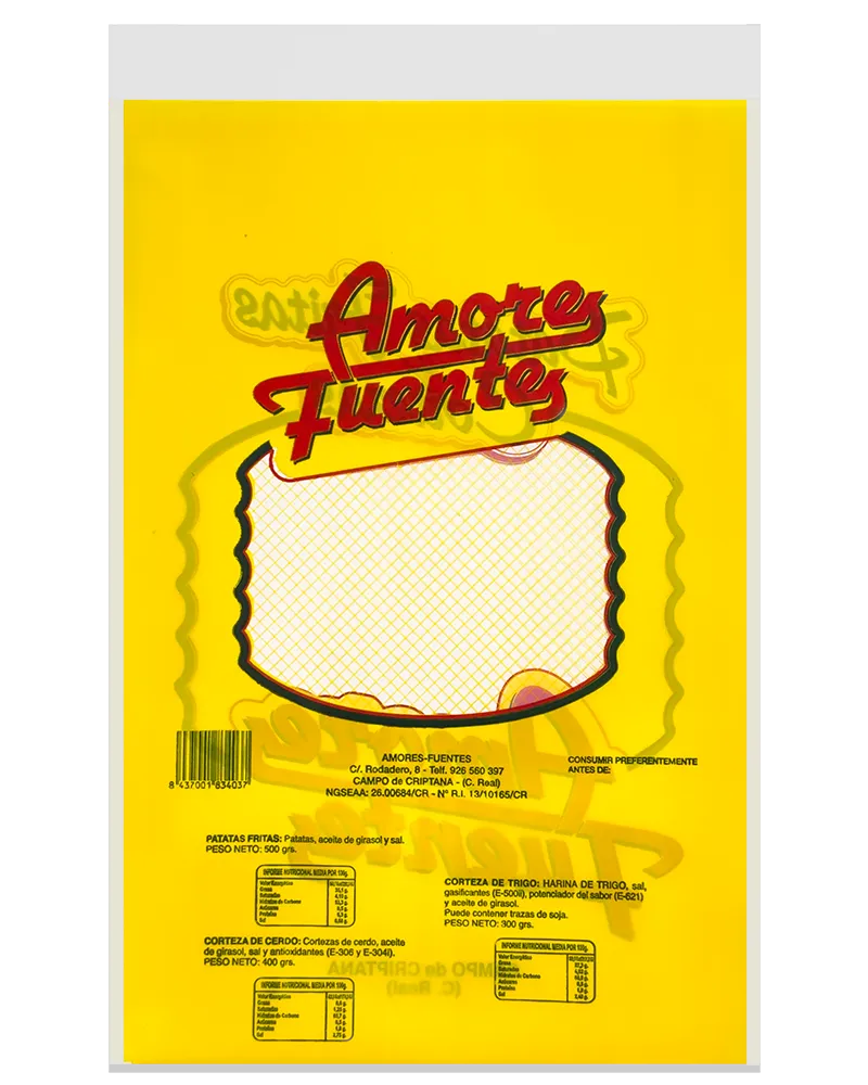 Bolsa polipropileno personalizada para frutos secos fabricada po Plásticos Coimbra