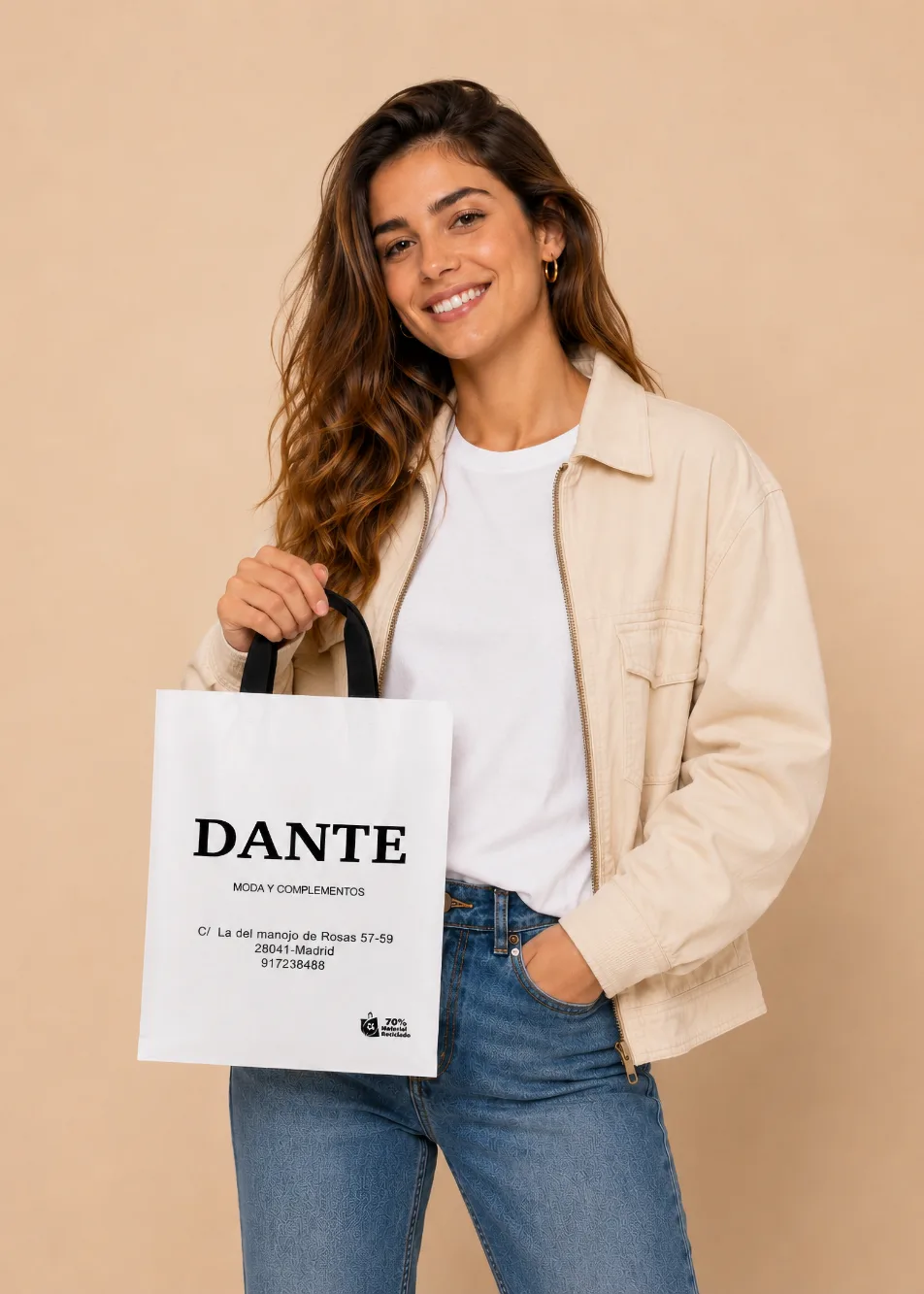 Bolsa de lazo personalizada para tiendas de ropa y moda - Plásticos Coimbra⁠