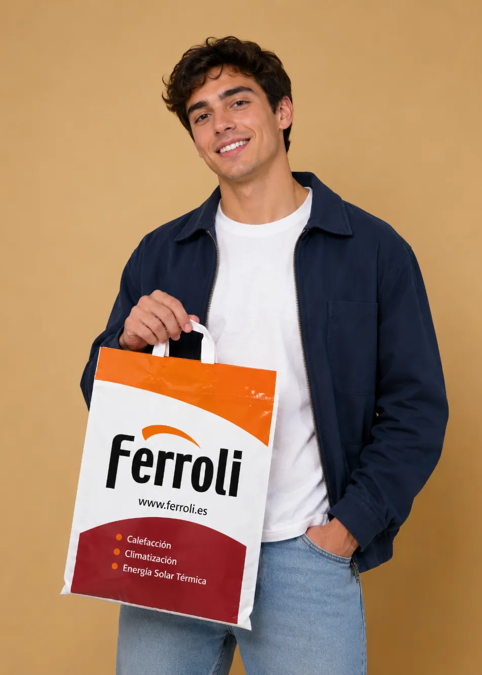 Bolsa de plástico con asa lazo impresa a color - Plásticos Coimbra⁠