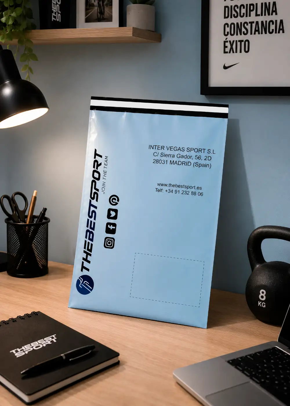Bolsa de mensajería personalizada con cierre adhesivo e impresión corporativa - Plásticos Coimbra⁠
